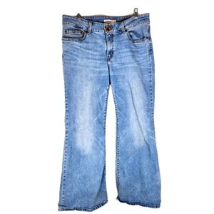 Levi's Women Super Low Flare Leg Zip Fly Jeans Size 33 blue